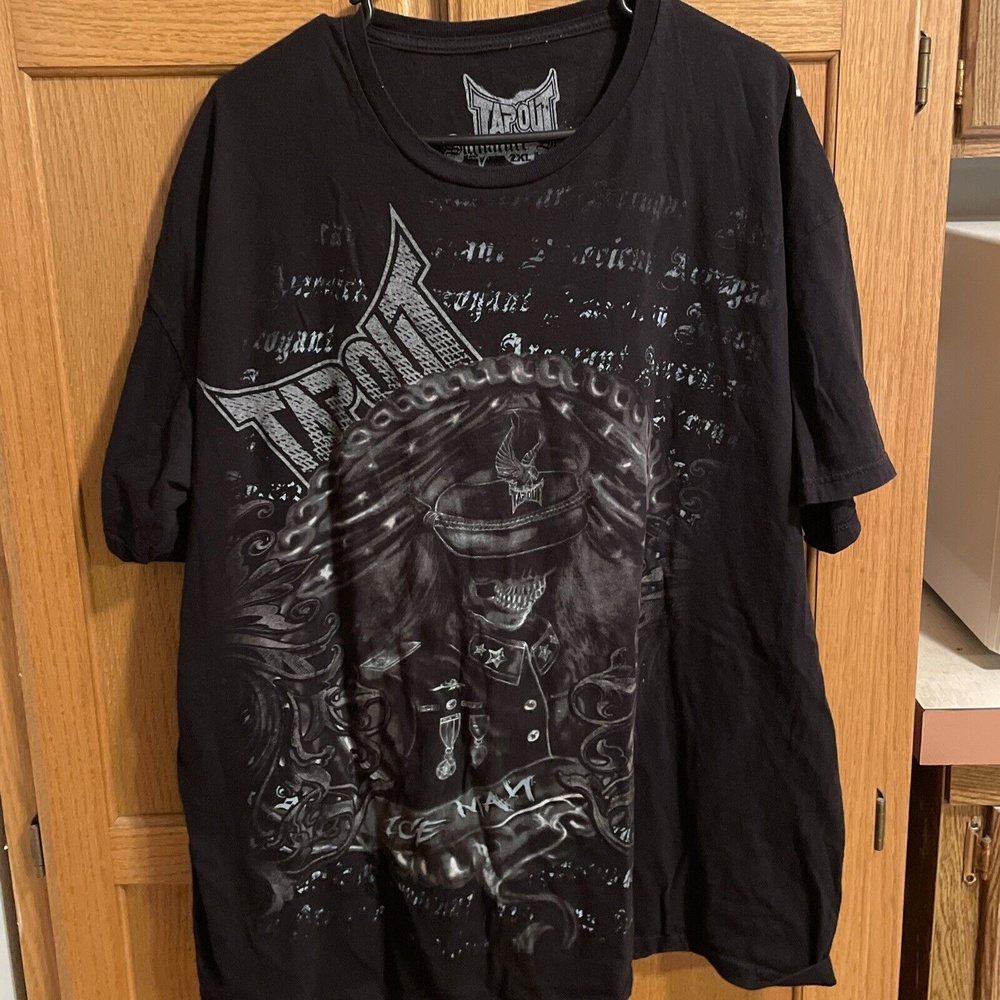 Tapout Signature Series Men's Black Double Sided Graphic Tee Ice Man XXL